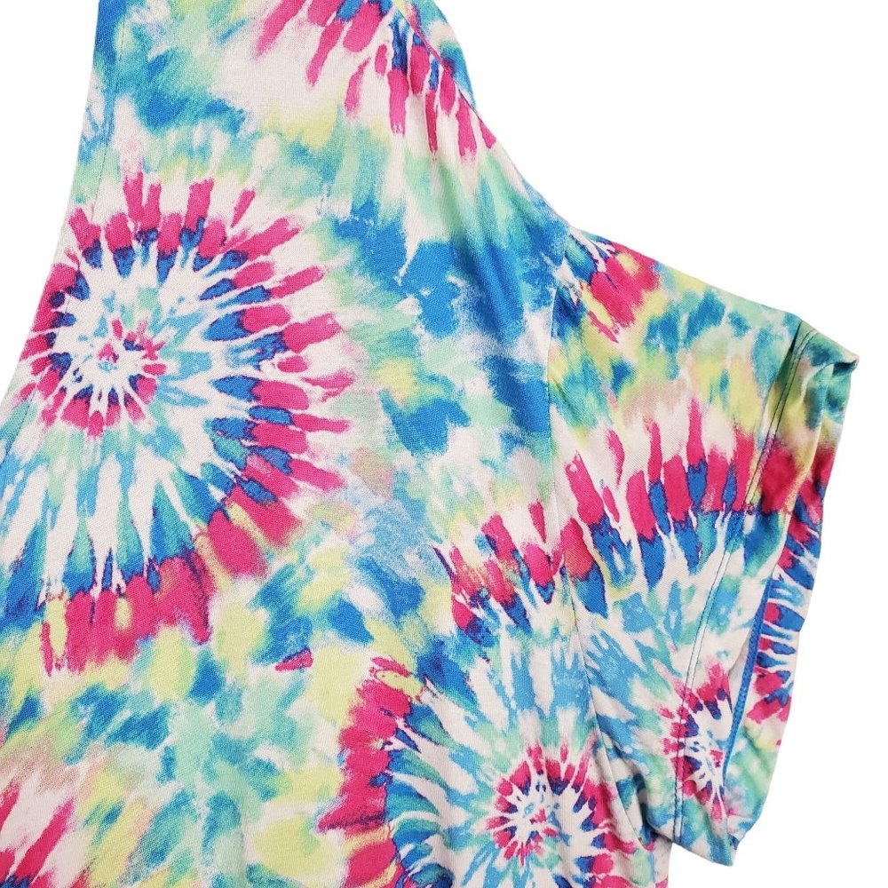 UGG Koolaburra Size XL Shirt Tie Dye Swirl Stretch Jersey Knit Button Up V-neck - Picture 5 of 10